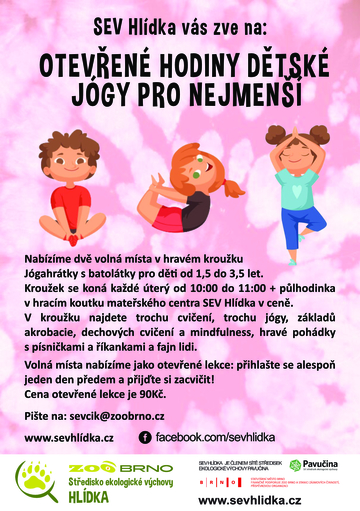 Otevřené lekce jógy pro nejmenší